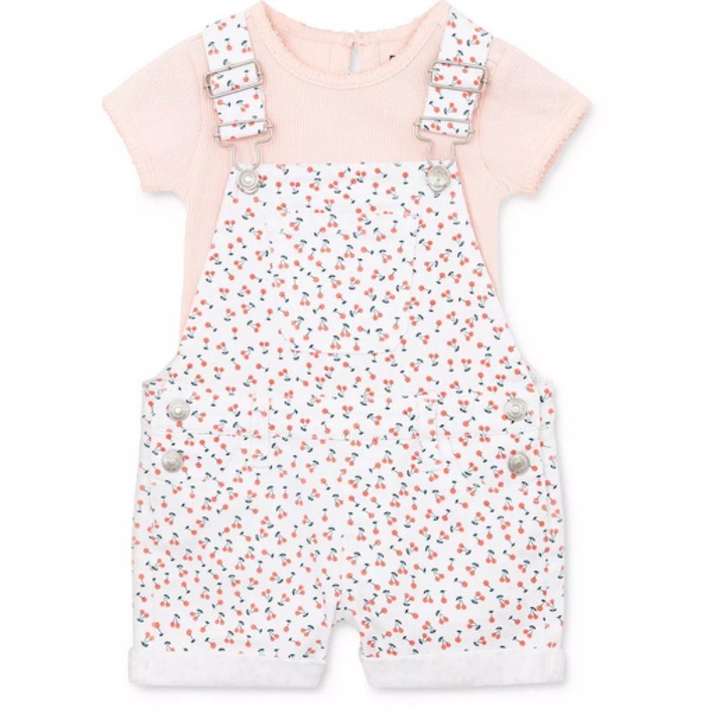Girls' Cotton Tee & Overalls Set
